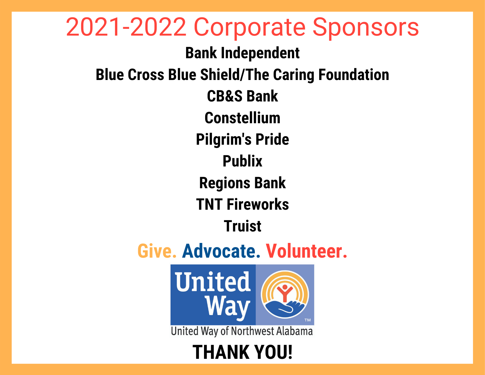 Corporate sponsors 2021